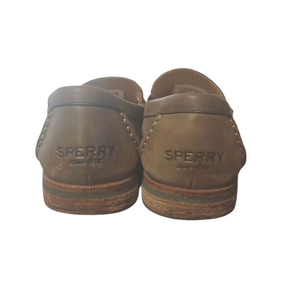 Sperry Green Leather Flats Women's Classic Leather Loafers Size 9 - Picture 6 of 12
